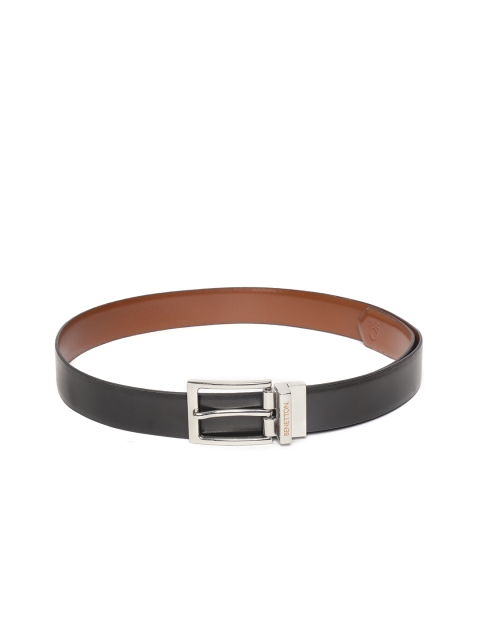 

United Colors of Benetton Men Black & Brown Reversible Leather Belt