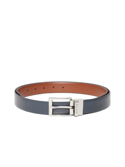 

United Colors of Benetton Men Navy Blue & Black Solid Reversible Belt