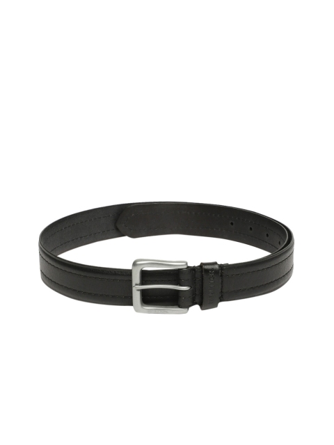 

United Colors of Benetton Men Black Solid Leather Belt