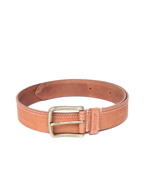 United Colors of Benetton Men Brown Solid Leather Belt
