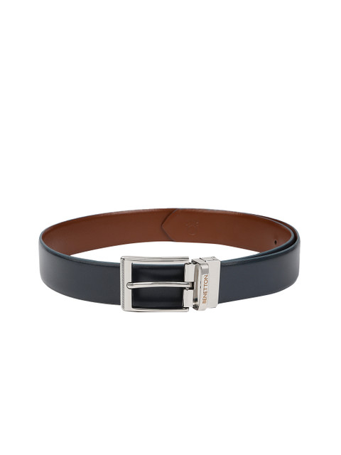

United Colors of Benetton Men Blue Solid Reversible Belt
