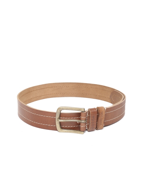 

United Colors of Benetton Men Brown Leather Solid Belt