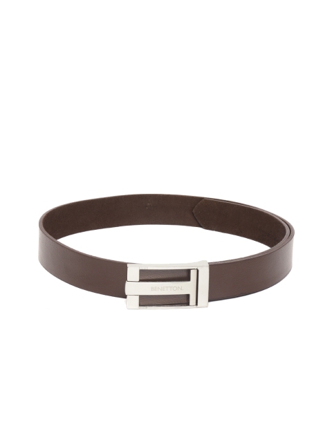 United Colors of Benetton Men Coffee Brown Leather Solid Belt