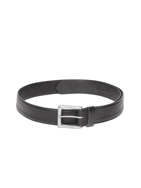 

United Colors of Benetton Men Black Solid Leather Belt