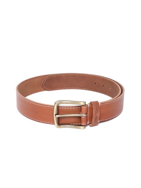 

United Colors of Benetton Men Brown Solid Leather Belt
