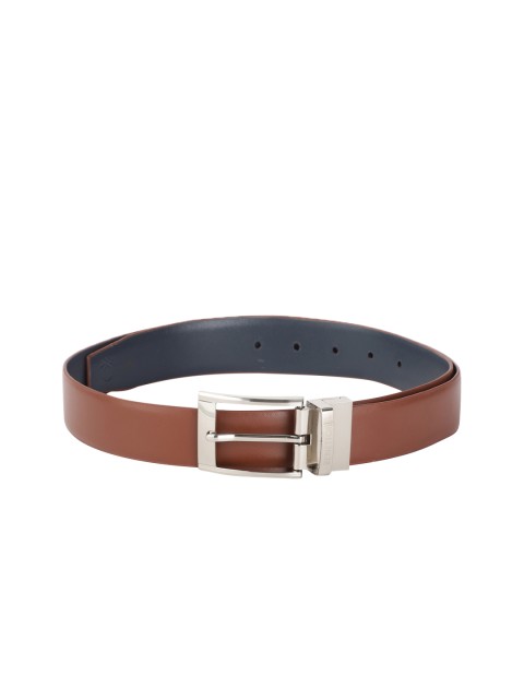 

United Colors of Benetton Men Black & Navy Blue Reversible Leather Belt
