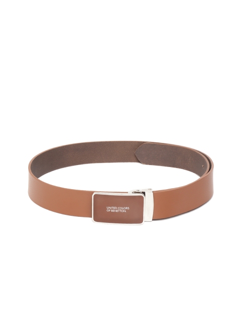 

United Colors of Benetton Men Brown Leather Solid Belt