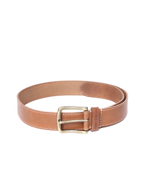

United Colors of Benetton Men Tan Brown Solid Leather Belt