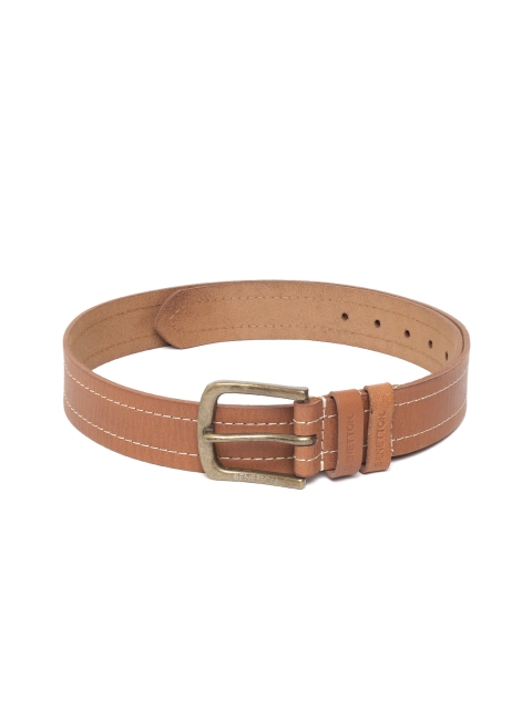 

United Colors of Benetton Men Tan Brown Solid Leather Belt