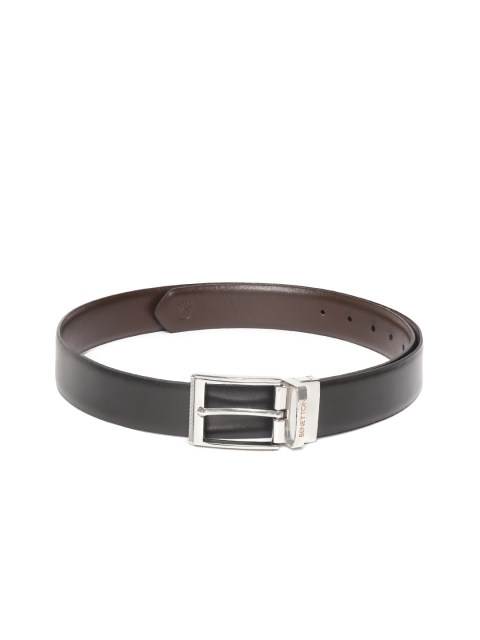

United Colors of Benetton Men Coffee Brown & Black Solid Reversible Leather Belt