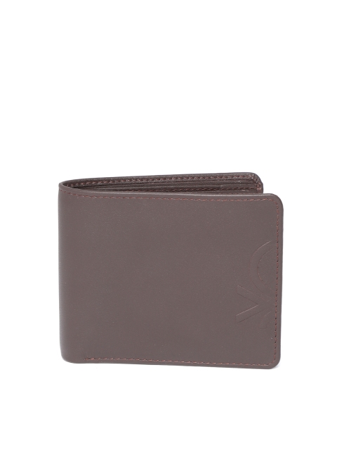 

United Colors of Benetton Men Coffee Brown Leather Two Fold Wallet