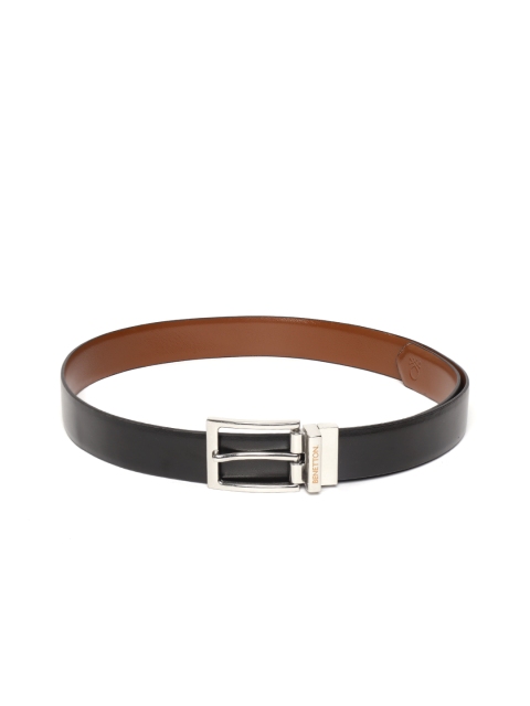 

United Colors of Benetton Men Black & Brown Leather Reversible Belt