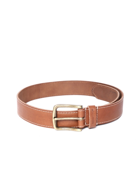 

United Colors of Benetton Men Brown Solid Leather Belt