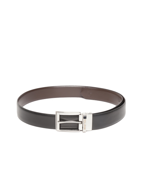 

United Colors of Benetton Men Black & Coffee Brown Solid Reversible Leather Belt