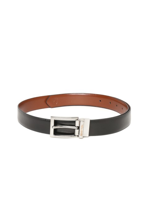 

United Colors of Benetton Men Black & Brown Solid Reversible Leather Belt