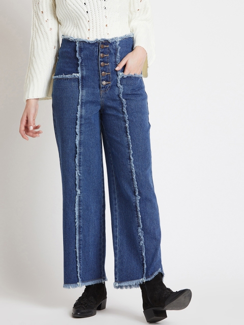 

COVER STORY Women Blue Flared Mid-Rise Clean Look Jeans