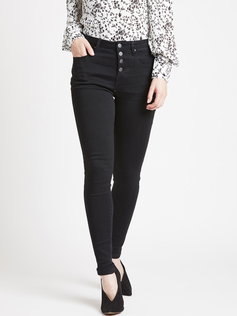 

COVER STORY Women Black Skinny Fit Mid-Rise Clean Look Stretchable Jeans