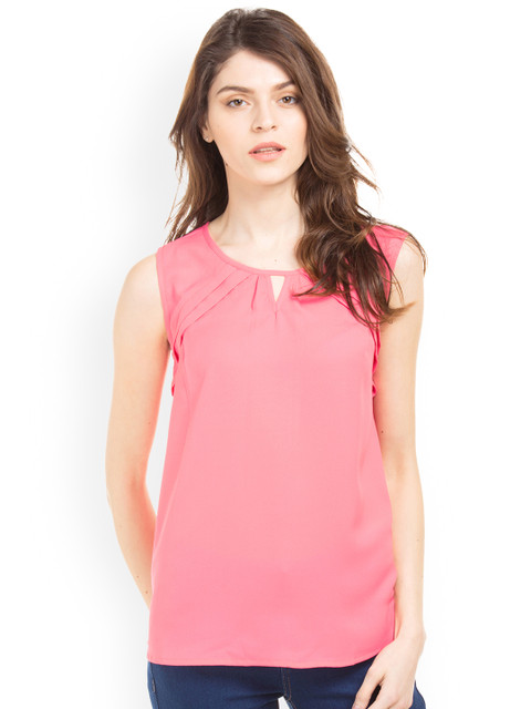 

Cherokee Women Pink Solid Top