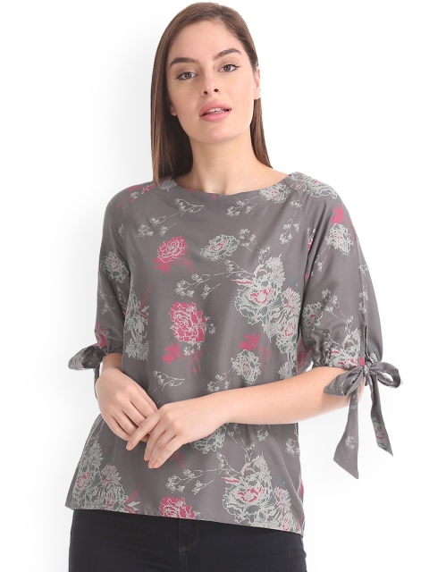 

Cherokee Women Grey Printed Top