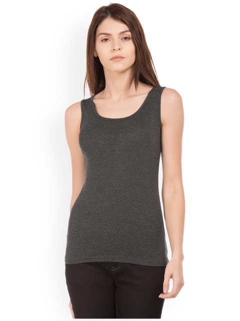 

Cherokee Women Grey Solid Tank Top