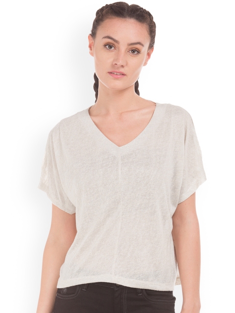 

Cherokee Women Beige Solid Boxy Top