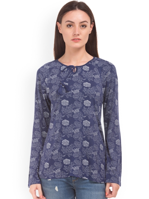 

Cherokee Women Blue Printed A-Line Top