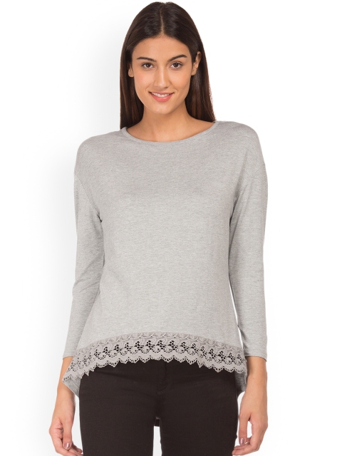 

Cherokee Women Grey Solid Top