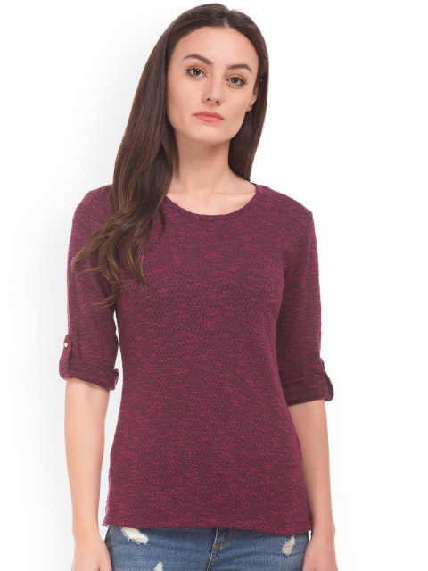 

Cherokee Women Magenta Solid Top