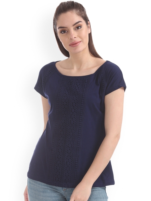 

Cherokee Women Blue Self Design Top