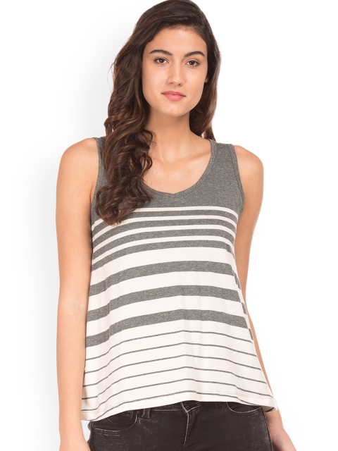 

Cherokee Women Grey Striped Top