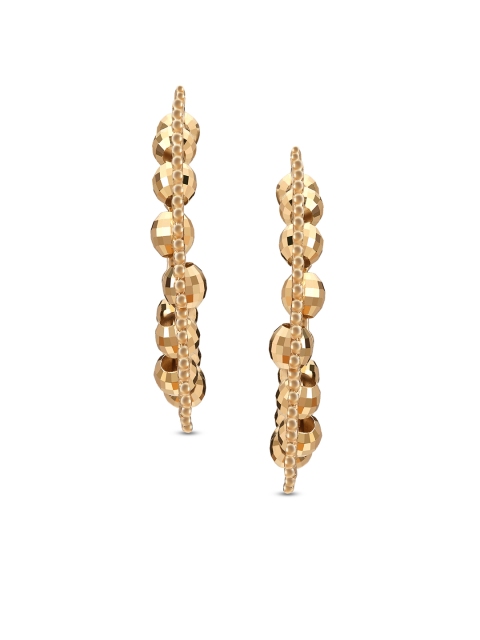 

Mia All-Rounders by Tanishq 14KT Yellow Gold Bead Design Hoop Earrings