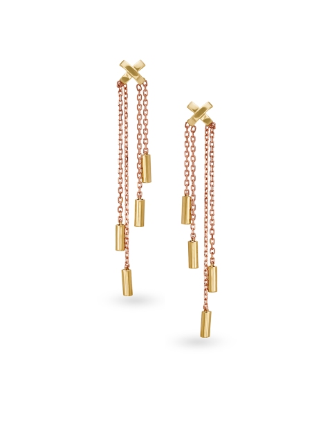 

Mia by Tanishq 14-Karat Yellow & Rose Gold Drop Earrings