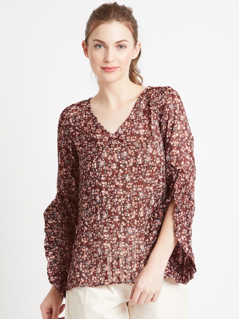 

COVER STORY Women Brown Printed Top