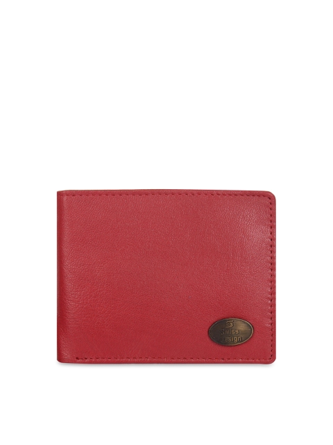 

Swiss Design Men Red Solid Leather Two Fold Wallet
