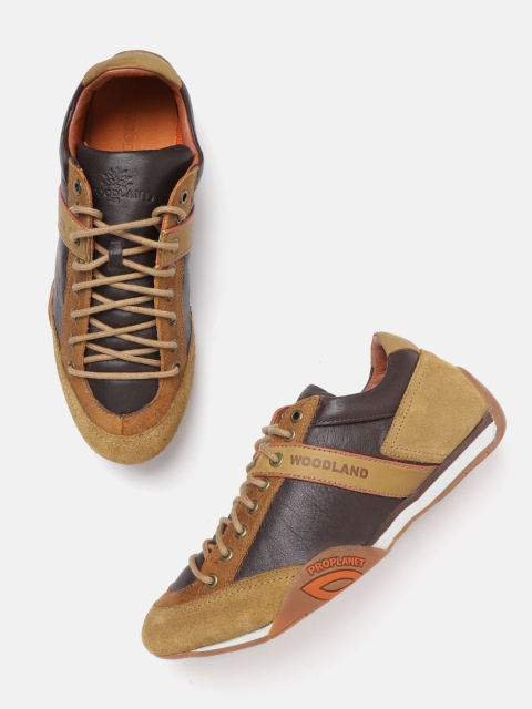 

Woodland Men Brown Suede Colourblocked Sneakers