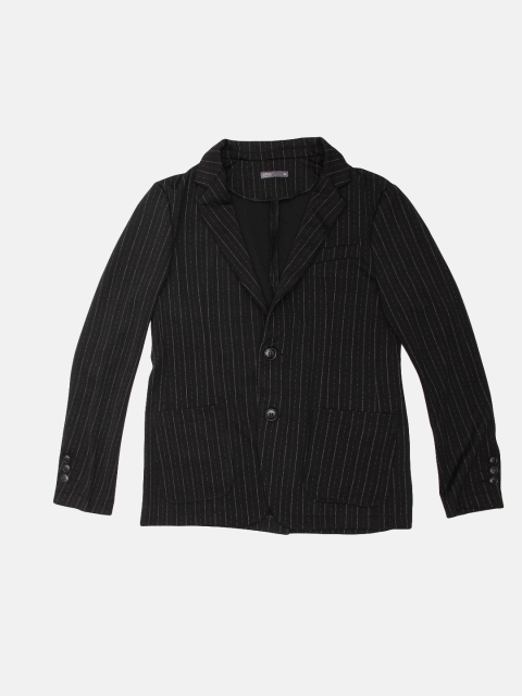 

ether Men Black & White Striped Single-Breasted Regular Fit Casual Blazer