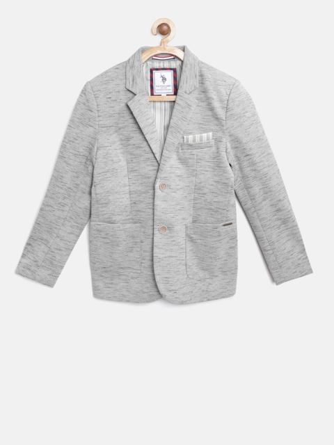 

U.S. Polo Assn. Kids Boys Grey Single-Breasted Blazer
