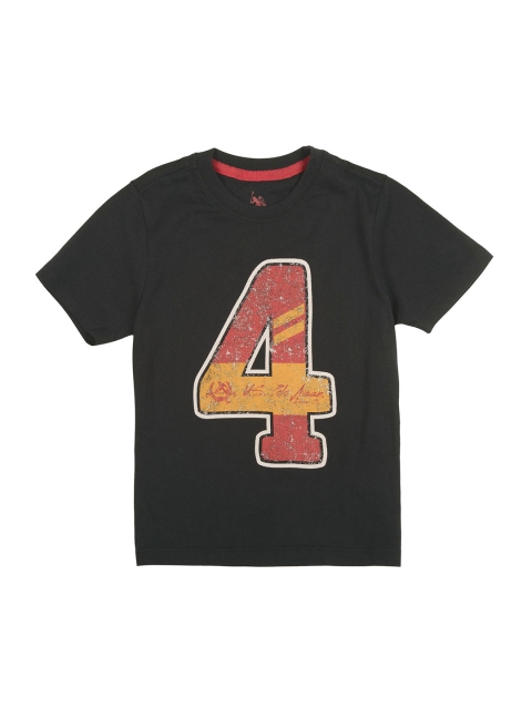 

U.S. Polo Assn. Kids Boys Black Printed Round Neck T-shirt