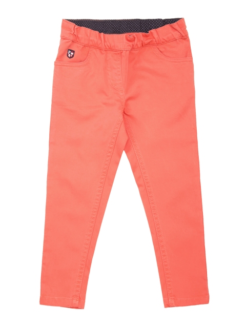 

U.S. Polo Assn. Kids Girls Peach-Coloured Regular Fit Mid-Rise Clean Look Jeans