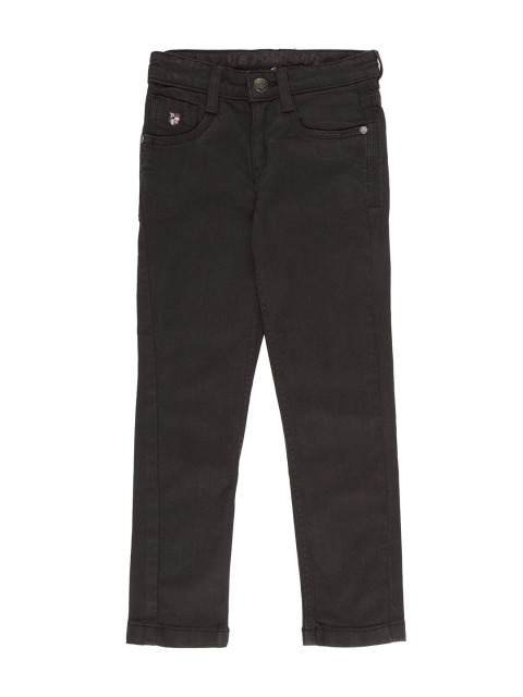 

U.S. Polo Assn. Kids Boys Black Regular Fit Mid-Rise Clean Look Stretchable Jeans