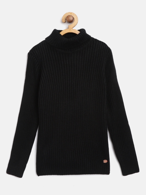 

U.S. Polo Assn. Kids Girls Black Ribbed Pullover Sweater