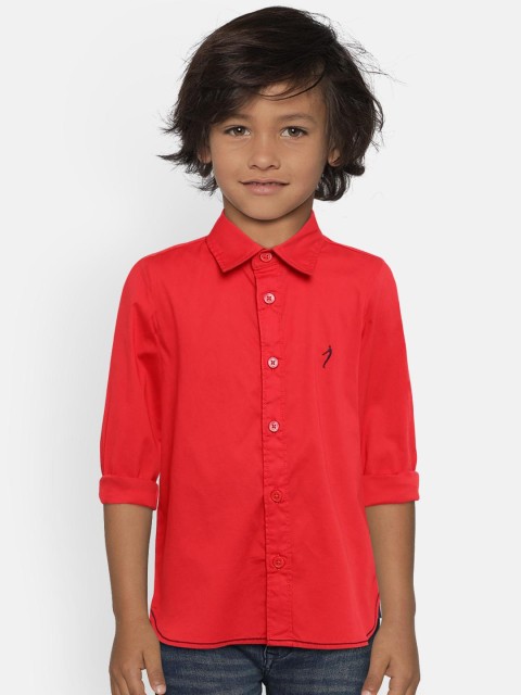 

Indian Terrain Boys Red Regular Fit Solid Casual Shirt