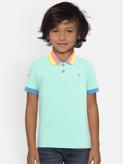 

Indian Terrain Boys Green Solid Polo Collar T-shirt