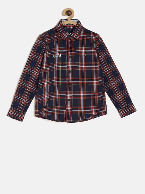

Indian Terrain Boys Blue & Red Regular Fit Checked Casual Shirt