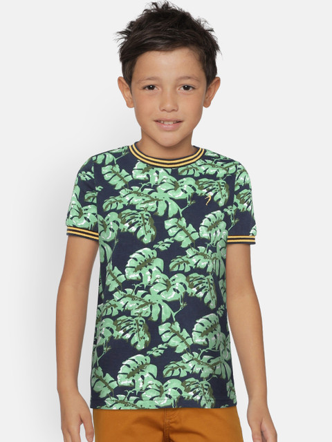 

Indian Terrain Boys Navy Blue Printed Round Neck T-shirt