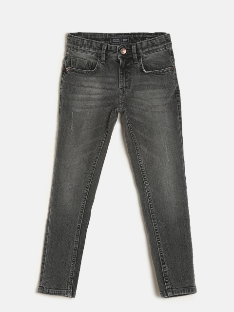 

Indian Terrain Boys Charcoal Grey Regular Fit Mid-Rise Low Distress Jeans