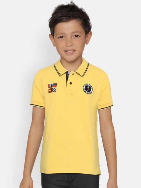 

Indian Terrain Boys Yellow Solid Polo Collar T-shirt