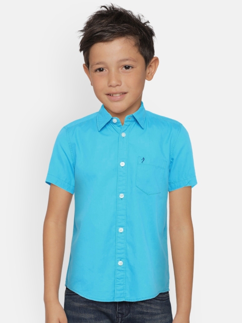 

Indian Terrain Boys Blue Regular Fit Solid Casual Shirt