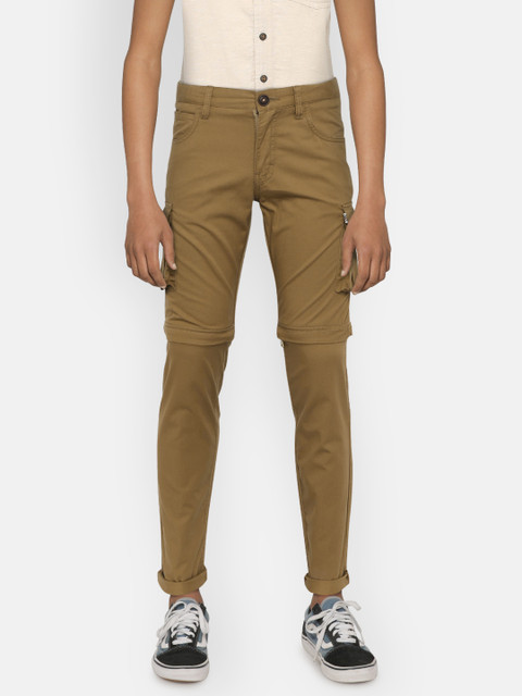 

Indian Terrain Boys Khaki Regular Fit Solid Cargos