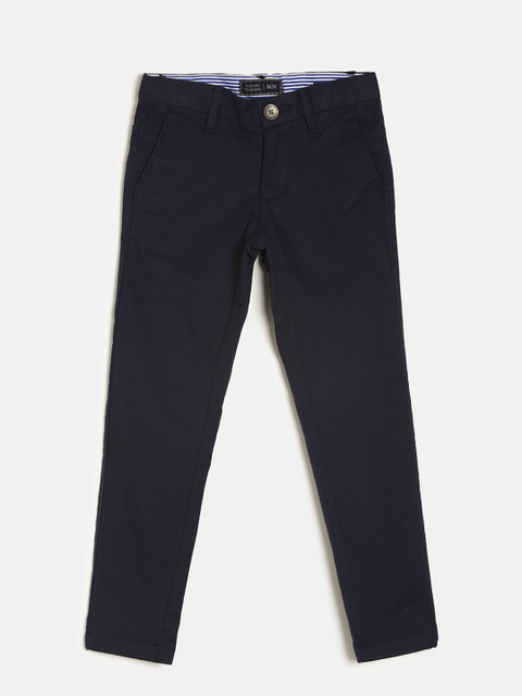 

Indian Terrain Boys Navy Blue Regular Fit Solid Trousers